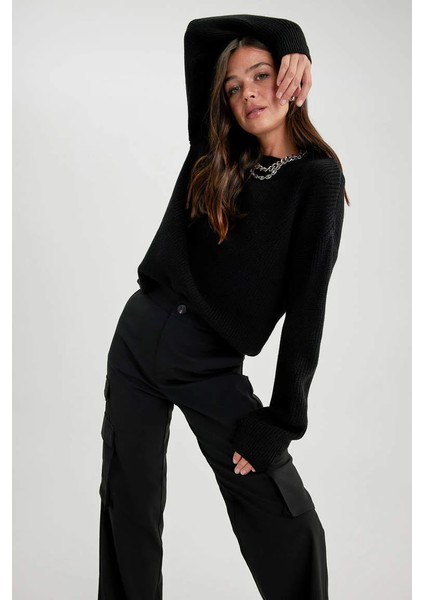 H6905AZ/BK27 Defacto Kadın Kazak Black fiyatları