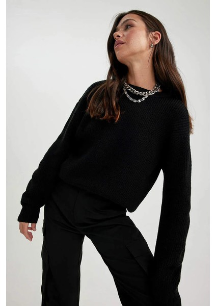 H6905AZ/BK27 Defacto Kadın Kazak Black indirimleri