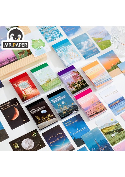 G Mr.paper 8 Tasarımlar Bronzlaştırıcı Bakır Levha Kağıt Etiket Fasulye Kitap Manzara Kitap Serisi Not Defteri Yaratıcı Kırtasiye Çıkartma Kitabı (Yurt Dışından) fiyatları