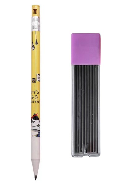 Set A Kawaii 2.0mm Kalın Mekanik Kalem Seti 2b Otomatik Kalemler Çizim Yazma Araçları Kırtasiye Seti Için Kalem Kurşun (Yurt Dışından)