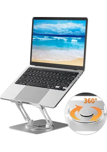 ZR-514 Alüminyum Katlanabilir 360 Derece Dönen Taşınabilir Laptop Standı