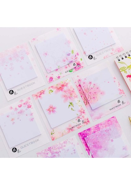 Sevimli Pembe Kiraz Çiçeği Notları Kawaii Taze Sakura Doğal Bloknot Yapışkan Notlar Sevimli Dekor Etiket Mesaj Okul Ofis Malzemeleri (Yurt Dışından) fırsatları