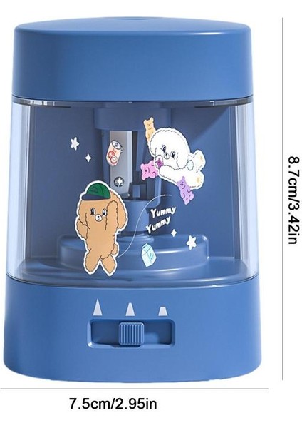 Mavi Elektrikli Kalemtıraş Şeffaf Talaşı Tepsi Tasarım Kalemtıraş Plug-In Çocuklar Için Otomatik Durdurma Ağır Sınıf (Yurt Dışından) fiyatları