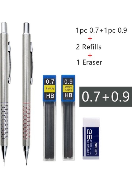 0.7 0.9mm Set-F 5 Adet/takım Metal Mekanik Kurşun Kalem 0.3 0.5 0.7 0.9mm Öğrenciler Yazma Sanat Çizim Tasarımı Paslanmaz Çelik Otomatik Kalemler (Yurt Dışından)