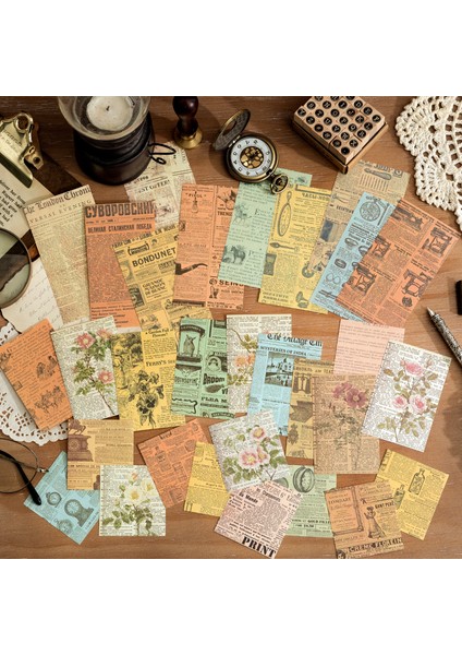 E Dimi 60 Adet Zaman Koleksiyonu Serisi Vintage Malzeme Kağıt Hafif Kağıt Kolaj Arka Plan Kağıtları Deco Günlüğü Dıy Bullet Journaling (Yurt Dışından) fırsatları