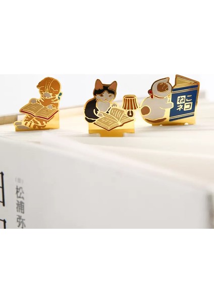 F Sevimli Kedi Imleri Metal Kitap Klipleri Kawaii Yavru Kedi Kağıt Sayfa Tutucu Japon Kırtasiye Okuma Araçları Okul Ofis Malzemeleri (Yurt Dışından) fiyatları