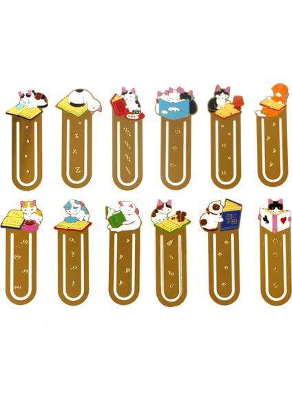 F Sevimli Kedi Imleri Metal Kitap Klipleri Kawaii Yavru Kedi Kağıt Sayfa Tutucu Japon Kırtasiye Okuma Araçları Okul Ofis Malzemeleri (Yurt Dışından) fırsatları