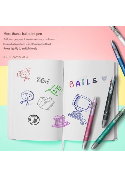 Uygun Fiyatlı Set Haile Çok Renkli Kalem 6 In 1 Tükenmez Kalem 5 Renk Tükenmez Kalemler Dolum ve 0.5mm Mekanik Kurşun Kalem Kurşun Ofis Okul Kırtasiye (Yurt Dışından) indirimleri