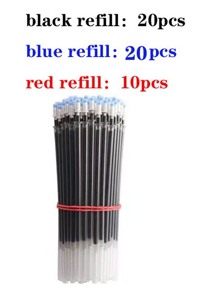 50 Adet Mix Dolum Lot Siyah Kırmızı Mavi Imza Nötr Kalem Çubuk Iş Ofis Yazma Öğrenci Kırtasiye Sınavı Değiştirilebilir Dolum Tükenmez Kalem (Yurt Dışından)