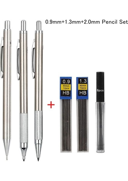 0.9mm 1.3mm 2.0mm Haile Tam Metal Mekanik Kurşun Kalem Seti 0.3 0.5 0.7 0.9 1.3 2.0mm Hb Otomatik Kurşun Kalem, Sanat Çizim Yazma Sketchin Için (Yurt Dışından)