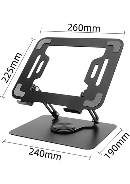 ZR-514 Alüminyum Katlanabilir 360 Derece Dönen 15'-17' Ergonomik Taşınabilir Laptop Standı