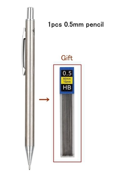1 Adet 0.5mm Kalem Haile Tam Metal Mekanik Kurşun Kalem Seti 0.3 0.5 0.7 0.9 1.3 2.0mm Hb Otomatik Kurşun Kalem, Sanat Çizim Yazma Sketchin (Yurt Dışından)