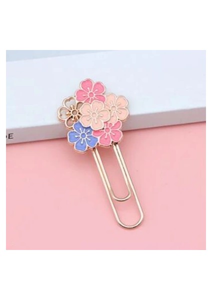 6 Çiçekler Pembe Nefis Sakura Imleri Kawaii Kiraz Çiçeği Ataşlar Sevimli Metal Kitap Sayfası Tutucu Kore Kırtasiye Okuma Araçları (Yurt Dışından)