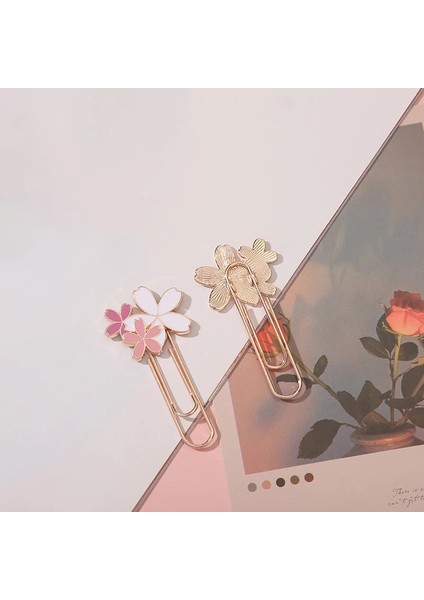 6 Çiçekler Pembe Nefis Sakura Imleri Kawaii Kiraz Çiçeği Ataşlar Sevimli Metal Kitap Sayfası Tutucu Kore Kırtasiye Okuma Araçları (Yurt Dışından) indirimleri