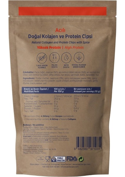 Doğal ve Protein Cipsi Haftalık Acılı Kutu 7 x 10 gr indirimleri