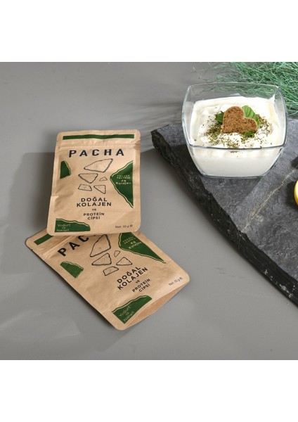 Doğal Kolajen ve Protein Cipsi Haftalık Yoğurtlu ve Naneli Kutu 7x10 gr modelleri