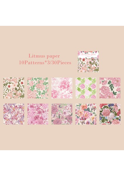 B Journamm 30 Adet/paket Ins Çiçek Turnusol Kağıdı Dıy Scrapbooking Malzemeleri Dekor Fotoğraf Albümü Yaratıcı Kırtasiye Estetik Kağıt (Yurt Dışından)