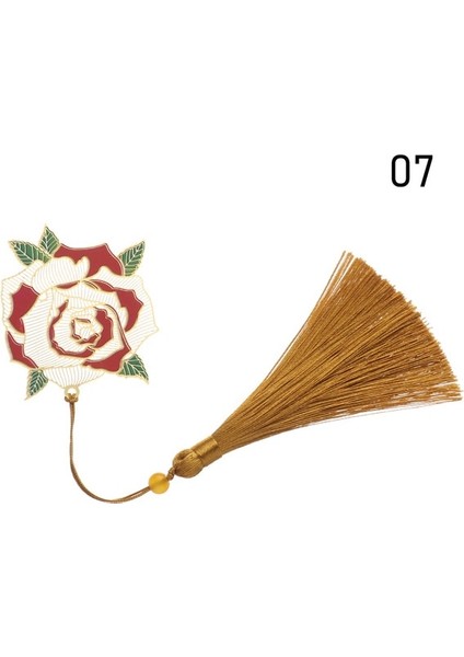 Tassle Gül Çiçek 1 Adet Metal Imi Çin Tarzı Vintage Yaratıcı Lotus Çiçeği Gül Yaprağı Damar Içi Boş Kolye Kayısı Yaprağı Imi Hediyeler (Yurt Dışından)