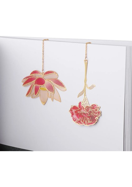 Tassle Gül Çiçek 1 Adet Metal Imi Çin Tarzı Vintage Yaratıcı Lotus Çiçeği Gül Yaprağı Damar Içi Boş Kolye Kayısı Yaprağı Imi Hediyeler (Yurt Dışından)