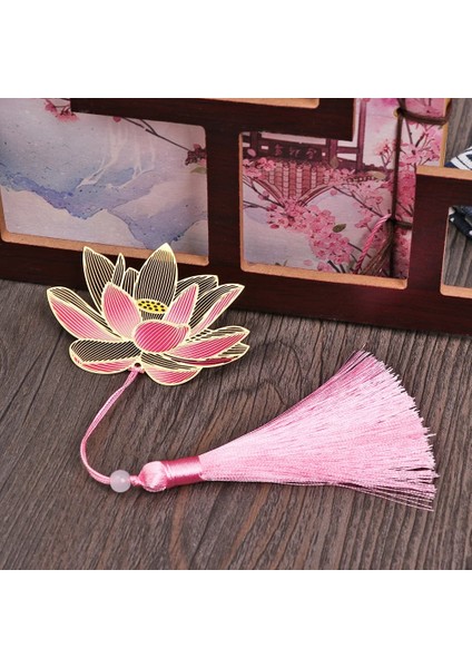 Tassle Gül Çiçek 1 Adet Metal Imi Çin Tarzı Vintage Yaratıcı Lotus Çiçeği Gül Yaprağı Damar Içi Boş Kolye Kayısı Yaprağı Imi Hediyeler (Yurt Dışından)