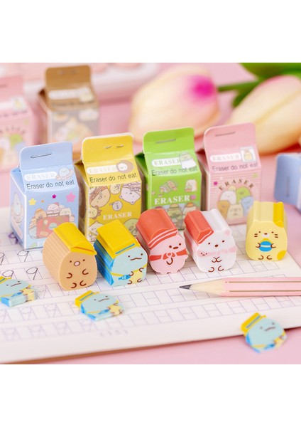 Rastgele Kawaii Karikatür Silgi Sevimli Kalem Kauçuk Silgi Çizim Boyama Çocuklar Hediyeler Japon Kırtasiye Okul Ofis Malzemeleri (Yurt Dışından) fırsatları