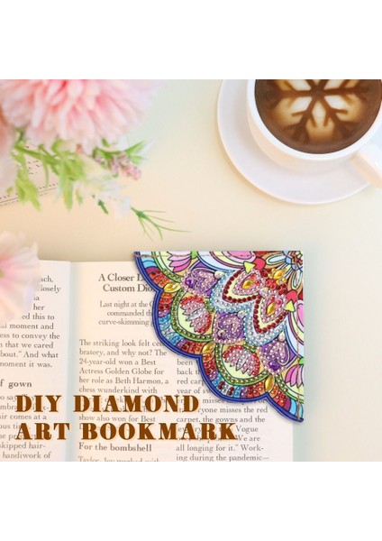 05 4 Adet 5d Dıy Elmas Boyama Köşe Kapağı Imleri Mandala Çiçekler Rhinestones Sanat Mozaik Üçgen Kitap Ayracı Kitap Dekorasyon (Yurt Dışından) modelleri