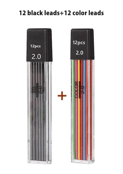 Mix 24 Lead Haile Mekanik Kurşun Kalem Seti Kurşun Dolumlu Metal Kurşun Kalem Marker 0.3 0.5 0.7 0.9 1.3 2.0mm Hb Çizim, Yazma, Sanat Çizimi Için (Yurt Dışından)