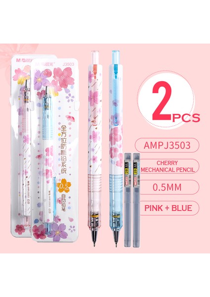 4003 1 Beyaz 1 Pembe Mg 0.5mm Güzel Taze Kiraz Sakura Mekanik Kalem Seti Öğrenci Otomatik Kalem Okul Ofis Arzı (Yurt Dışından) fiyatları