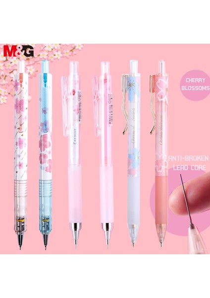 4003 1 Beyaz 1 Pembe Mg 0.5mm Güzel Taze Kiraz Sakura Mekanik Kalem Seti Öğrenci Otomatik Kalem Okul Ofis Arzı (Yurt Dışından) modelleri