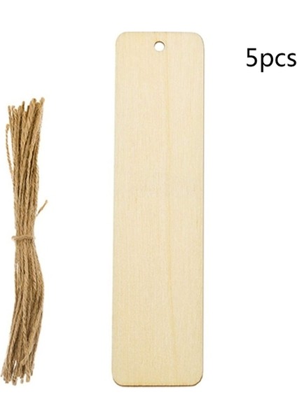 5 Adet Ahşap Boş Imleri Dıy Ahşap El Sanatları Imi Bitmemiş Ahşap Asılı Etiketler Delikler ve Halatlar ile Doğum Günü Partisi Için (Yurt Dışından)