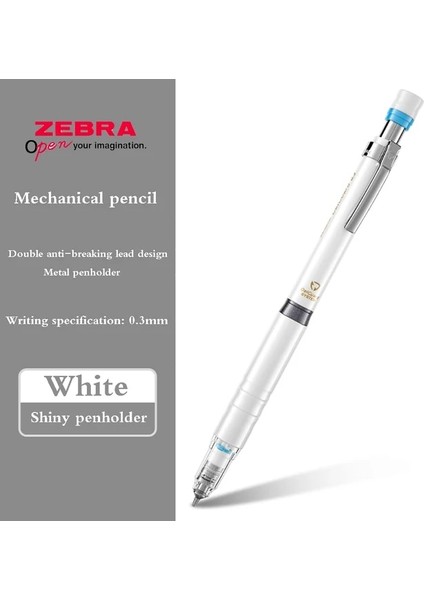 Beyaz 0.3mm Japonya Zebra Mekanik Kurşun Kalem MA86 Çekirdeği Kırmak Kolay Değil Düşük Ağırlık Merkezi Okul Malzemeleri Kırtasiye 0.3/0.5mm (Yurt Dışından)