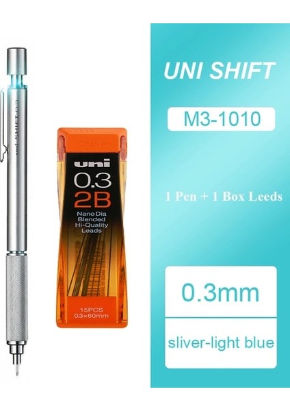 M3 Kalem 2b Leeds Uni Metal Mekanik Kurşun Kalemler Vites Borusu Kilit Çizim Otomatik Kalem M3/M5/M7/M9-1010 0.3/0.5/0.7/0.9mm Sanat Çizimi Için (Yurt Dışından)