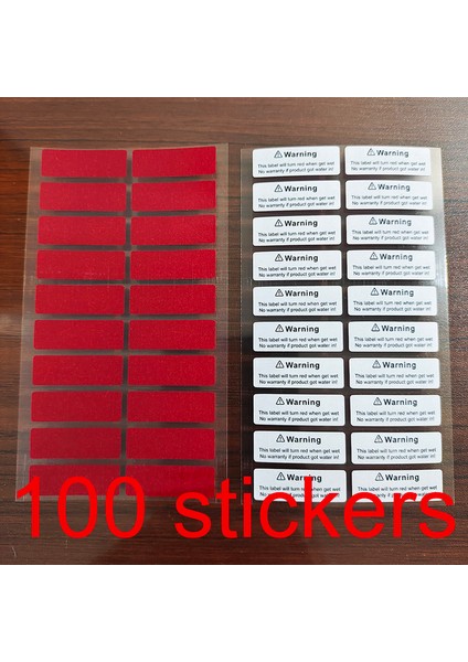 V68C 30X10MM 100 Adet Suya Duyarlı Etiket Islak Olduğunda Kırmızıya Dön Cihaz Potansiyel Hasar Göstergesi Garanti Geçersiz Uyarı Etiketi Onarım Garantisi (Yurt Dışından)