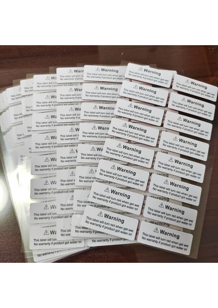 V68C 30X10MM 100 Adet Suya Duyarlı Etiket Islak Olduğunda Kırmızıya Dön Cihaz Potansiyel Hasar Göstergesi Garanti Geçersiz Uyarı Etiketi Onarım Garantisi (Yurt Dışından)
