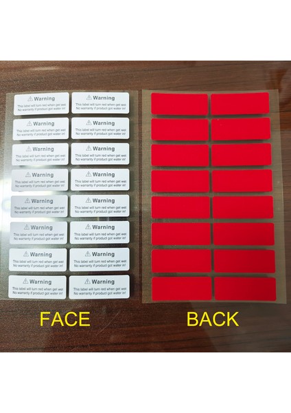 V68C 30X10MM 100 Adet Suya Duyarlı Etiket Islak Olduğunda Kırmızıya Dön Cihaz Potansiyel Hasar Göstergesi Garanti Geçersiz Uyarı Etiketi Onarım Garantisi (Yurt Dışından)