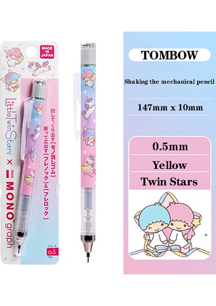 Ikiz Yıldız Japonya Tombow Mono Sevimli Mekanik Kurşun Kalem Dolum Olmadan 0.5mm Sevimli Sınırlı Sayıda Kırtasiye Düşük Yerçekimi Çizim Yazma Kalem (Yurt Dışından)