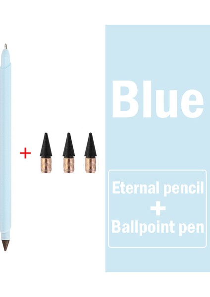 Mavi Yeni Çift Kafa Sınırsız Yazma Ebedi Kalem Hb Nib 1.0mm Siyah Mürekkep Tükenmez Kalem Sanat Resim Yazma Araçları Okul Malzemeleri (Yurt Dışından)