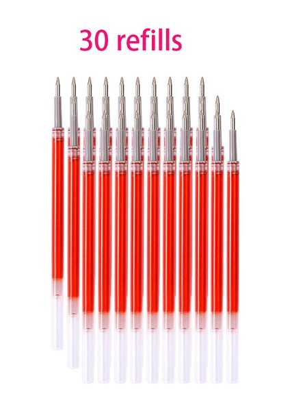 Set C-30 Kırmızı Dolum Jel Kalem Dolum Seti Okul Malzemeleri Siyah Mavi Kırmızı Mürekkep Rengi 0.5mm Geri Çekilebilir Tükenmez Kalemler Iş Öğrenci Okul Ofisi (Yurt Dışından)
