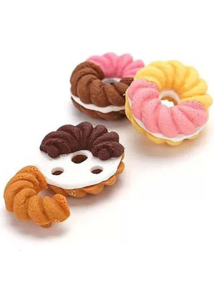 Donut Rastgele 1 Adet Yaratıcı Kurşun Kalem Silgisi Macaron Dondurma Şekli Silgi Renkli Karikatür Kauçuk Silgi Yazma Çizim Kırtasiye Öğrenci Hediye (Yurt Dışından)