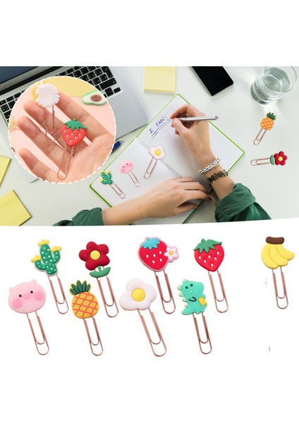 C 3D Stereo Kawaii Karikatür Güzel Hayvan Imi Silikon Metal Sevimli Çilek Muz Tuhaf Kitap Ayraçları Çocuk Için Yeni Yıl Hediyeleri (Yurt Dışından) modelleri