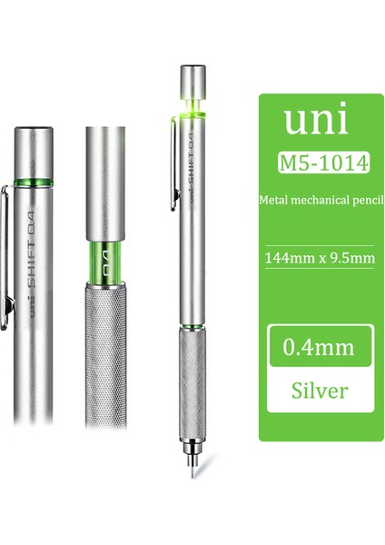 0.4mm Uni Mekanik Kurşun Kalem M3/M5/M7/M9-1010 Geri Çekilebilir Uç 0.3/0.5/0.7/0.9mm Düşük Merkezi Yerçekimi Metal Kavrama Çizim Kroki Sabit (Yurt Dışından)