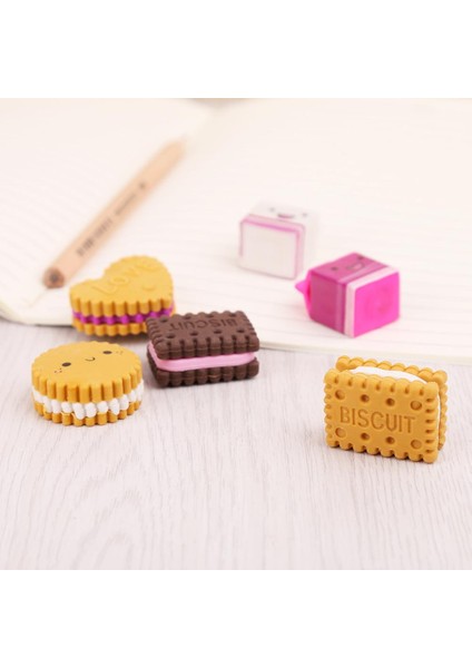 45 6 Adet/takım Kawaii Sevimli Bisküvi Süt Kauçuk Kalem Silgi Çocuk Çocuk Öğrenci Okul Kırtasiye (Yurt Dışından) fiyatları