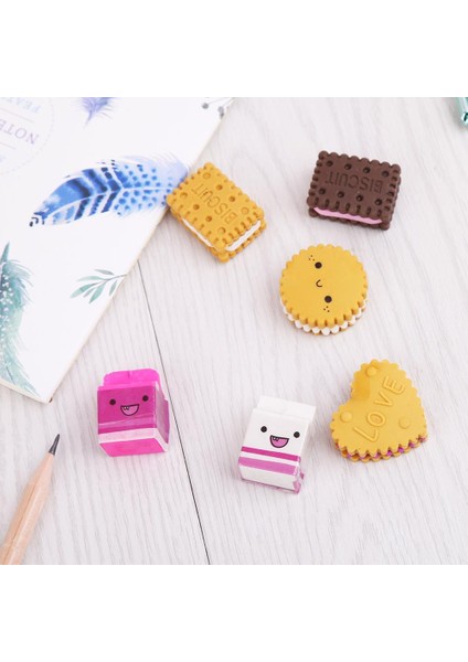 45 6 Adet/takım Kawaii Sevimli Bisküvi Süt Kauçuk Kalem Silgi Çocuk Çocuk Öğrenci Okul Kırtasiye (Yurt Dışından) modelleri