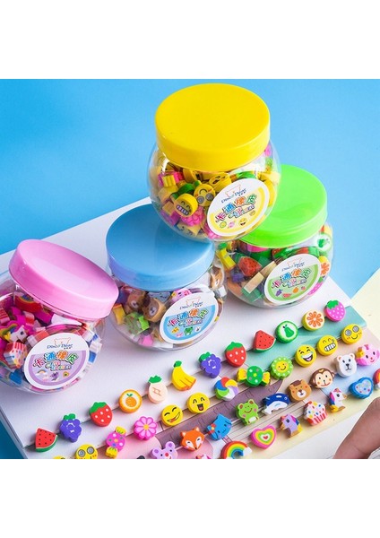50 Adet Bir Varil 50 Adet/takım Sevimli Kauçuk Silgi Yaratıcı Hayvan Meyve Kalem Silgi Mini Kawaii Kırtasiye Çocuklar Öğrenci Ofis Malzemeleri (Yurt Dışından)