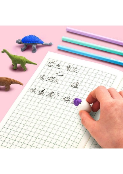 Orman Macera Çocuk Silgi Seti Dinozor Silgi Mini 3D Silgi Öğrenci Erkek Kız Için Renkli Bulmaca Silgi Ödül Doğum Günü Dropship (Yurt Dışından)