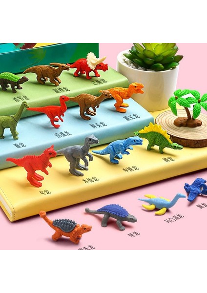 Orman Macera Çocuk Silgi Seti Dinozor Silgi Mini 3D Silgi Öğrenci Erkek Kız Için Renkli Bulmaca Silgi Ödül Doğum Günü Dropship (Yurt Dışından)