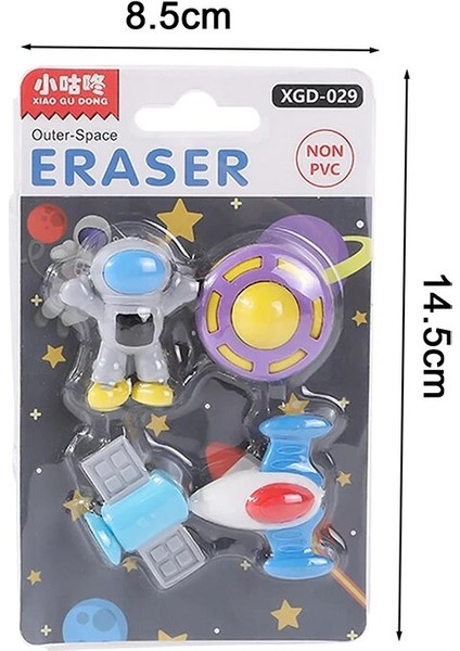 A1 4 Adet Alien Silgi Seti ile Tanışın Pvc Olmayan Mini Roket Astronot Kauçuk Silgiler (Yurt Dışından)