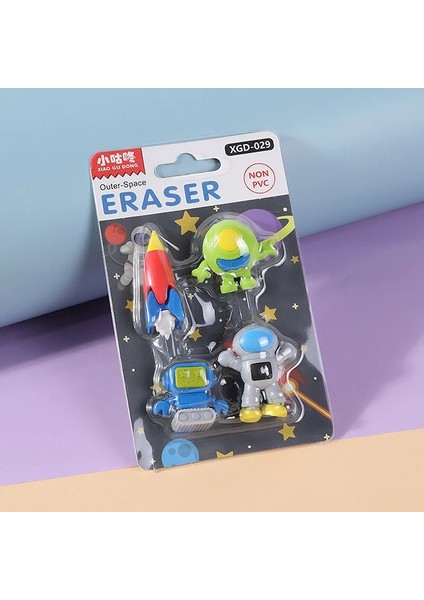 A1 4 Adet Alien Silgi Seti ile Tanışın Pvc Olmayan Mini Roket Astronot Kauçuk Silgiler (Yurt Dışından)