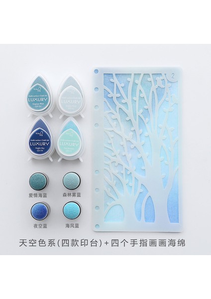 Set 6 Su Damlası Mürekkep Pedi Seti Dıy Fotoğraf Albümü Dekorasyon Zanaat Scrapbooking Mürekkep Pedi Pullar (Yurt Dışından)