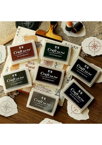 F Retro Koyu Renkli Baskı Termid Büyük Matbaa Potal Mühür Siyah Gri Kırtasiye Sevimli Baskı Pud Tampon Encre Mürekkep Damgası (Yurt Dışından) fiyatları